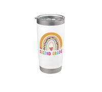 Second 2nd Grade Teacher Student Boho Rainbow Back To School Bicchiere termico in acciaio inox doppia parete