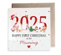 Second Ave - Biglietto di auguri quadrato con scritta "Happy First Christmas As My Mummy Year" [lingua inglese]
