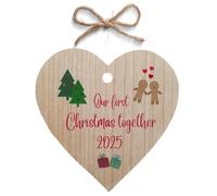 Second Ave - Pallina decorativa per albero di Natale, in legno di ciliegio, con scritta "Our First Christmas Together"