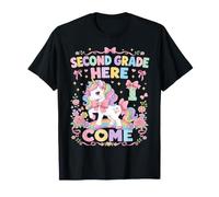 Second Grade Here I Come Unicorn 2nd Grader Back To School Maglietta