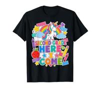 Second Grade Here I Come Unicorn 2nd Grader Back To School Maglietta