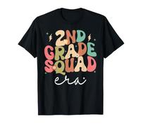 Second Grade Squad Era Retro Groovy Torna a Scuola Maglietta