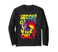 Second Grade Vibes Back To School Teacher Student Tie Dye Maglia a Manica