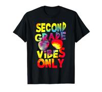 Second Grade Vibes Back To School Teacher Student Tie Dye Maglietta con Stampa Grafica Economica