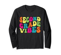 Second Grade Vibes Retro 2nd Grade Teacher 1st Day Of School Maglia a Manica