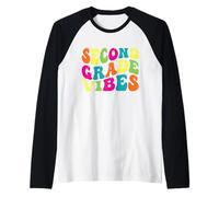 Second Grade Vibes Retro 2nd Grade Teacher 1st Day Of School Maglia con Maniche Raglan