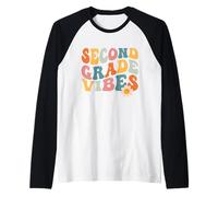 Second Grade Vibes Teacher Retro 1st Day Of School 2nd Grade Maglia con Maniche Raglan