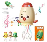 Second Magic Dancing Octopus Toy, Smart Tentacle Explorer, Crazy 8-Leg Auto-Dance Octopus Toys, Squid Toys, con musica e luci LED, evita gli ostacoli intelligente (bianco)