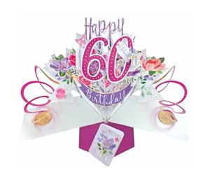 Second Nature, Biglietto d'auguri pop-up per 60° compleanno, motivo: fiori, POP193