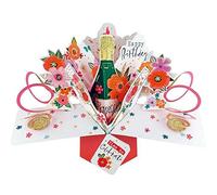 Second Nature - Biglietto di auguri pop-up 3D per compleanno, con prosecco