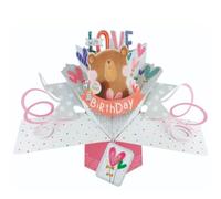 Second Nature - Biglietto di compleanno pop-up con orsetto