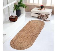 Second Nature Online - Tappeto Dhaka Intrecciato, Ovale, Tessuto a Mano con Iuta Indiana Naturale - 60 cm x 120 cm