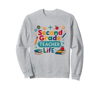 Seconda elementare Insegnante Vita - Regalo educatore elementare Felpa, Unisex per Adulti, Grigio Melange, L