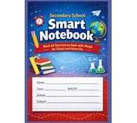 Secondary School Smart Notebook: Blank A4 Size Exercise Book with Margin for School and Home Use