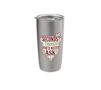 Secondi? Pensavo che non saresti mai andato in vacanza Second Christmas Humor Bicchiere termico in acciaio inox doppia parete
