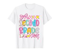 Secondo Grado Team Coquette Bow 2 ° Grado Insegnante Ragazza Bambino Maglietta