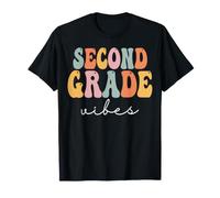 Secondo Grado Vibes Retro Groovy Donne Torna a Scuola Maglietta