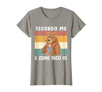 Secondo Me è Come Dico Io Divertente e Simpatica Frase Orso Maglietta, Donna, Ardesia, L