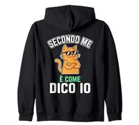 Secondo Me È Come Dico Io Gatto Divertente Felpa con Cappuccio