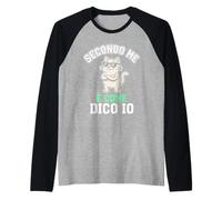 Secondo Me È Come Dico Io Gatto Divertente Maglia con Maniche Raglan