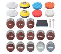 Seconero 143 Pezzi Dischi Abrasivi, Platorello per Trapano da 50mm 75mm, Dischi Carta Abrasiva Grana 80 120 180 240 320 400 600 800 1000 1500 2000 3000 5000 per Carrozzeria, Avvitatore a Batteria