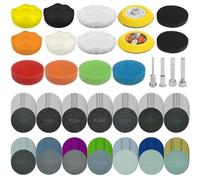 Seconero Kit Rinnova Fari Auto 158 Pezzi, Dischi Abrasivi 75mm Carta Abrasiva Rotondi Grana 60 to 10000, Kit Lucidatura Fari Auto, Carta Abrasiva per Legno, Spugne di Tampone di Lucidatura Auto
