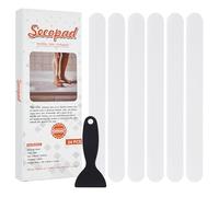Secopad - 24 adesivi antiscivolo per doccia e vasca da bagno; strisce adesive di sicurezza con raschietto di alta qualità (Bianco)