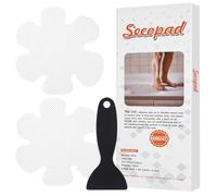 Secopad 24 Adesivi Antiscivolo Vasca da Bagno con Fiocchi di Neve, Bianco | Include Raschietto, Antiscivolo, Alta Adesività, Facile Installazione, Rimovibile Senza Residui, Adatto per Vasche e Bagni