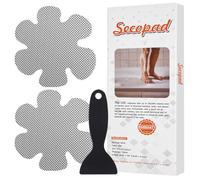 Secopad 24 Adesivi Antiscivolo Vasca da Bagno con Fiocchi di Neve, Grigio | Include Raschietto, Antiscivolo, Alta Adesività, Facile Installazione, Rimovibile Senza Residui, Adatto per Vasche e Bagni