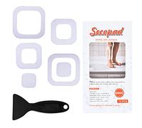 Secopad - 72 Adesivi Antiscivolo, con scolpiture, per vasche da Bagno e docce, con Raschietto (Bianco)