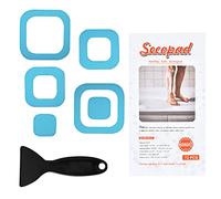 Secopad - 72 Adesivi Antiscivolo, con scolpiture, per vasche da Bagno e docce, con Raschietto (Blu)