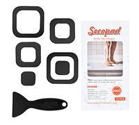 Secopad - 72 Adesivi Antiscivolo, con scolpiture, per vasche da Bagno e docce, con Raschietto (Nero)