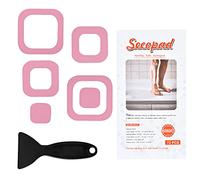 Secopad - 72 Adesivi Antiscivolo, con scolpiture, per vasche da Bagno e docce, con Raschietto (Rosa)