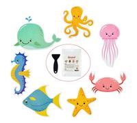 Secopad Adesivi Antiscivolo per Vasca da Bagno, 14 Pezzi, Grandi, Adesivi marini, per Doccia e Vasca da Bagno, con Raschietto di Alta qualità