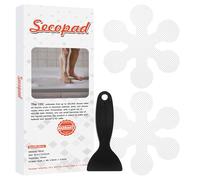 Secopad Adesivi per vasca da bagno, antiscivolo, di sicurezza per la doccia, con raschietto di alta qualità (Bianco)