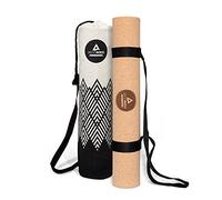 Secoroco, tappetino da yoga in sughero, antiscivolo, 4 mm di spessore, prodotto vegano, sostenibile e riciclabile, tappetino da yoga in sughero e caucciù, con borsa da yoga in lino