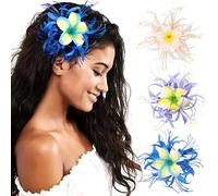 SECRET AROMA 3 fermagli per capelli a forma di fiore per donna, con fiori tropicali artificiali, stile bohémien, per feste in spiaggia, matrimoni e vacanze al mare
