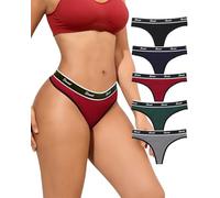 SECRET AROMA 5 Donne Cotone Cultto Tanga Stringa Brasiliano Slip Hipster Vita Bassa Mutandine Traspiranti Confezione Multipla