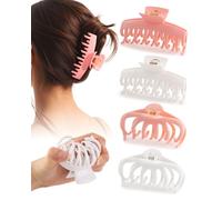 SECRET AROMA Confezione da 4 fermagli per capelli flessibili in silicone per donne, fermaglio per capelli grande e morbido antiscivolo a forma di nuvola, per capelli sottili e spessi