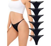 SECRET AROMA Confezione da 6 Perizoma da Donna Intimo in Cotone e Pizzo da Donna Mutande a Vita Bassa Traspiranti Confezione Multipla da Donna S-XL