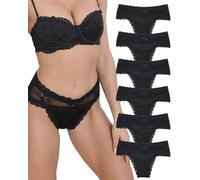 SECRET AROMA Confezione da 6 Perizoma in Cotone da Donna Intimo in Pizzo Intimo Traspirante a Vita Media da Donna Confezione Multipla a Vita Bassa da Donna S-XL