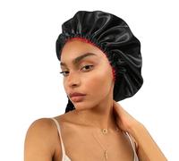 SECRET AROMA Cuffia da Notte in Seta Satin Bonnet - Fascia per Capelli Simile alla Seta per Dormire Cuffia per Capelli Reversibile Grande per Capelli Ricci Cuffia in Raso per Donne e Ragazze