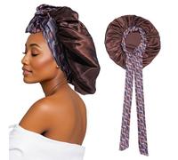 SECRET AROMA Cuffietta da notte in raso con elastico morbido, cuffiette da notte da donna, ampia e morbida, per trecce di capelli ricci