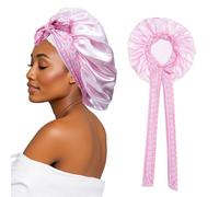 SECRET AROMA Cuffietta da notte in raso con elastico morbido, cuffiette da notte da donna, ampia e morbida, per trecce di capelli ricci