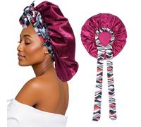 SECRET AROMA Cuffietta da notte in raso con elastico morbido, cuffiette da notte da donna, ampia e morbida, per trecce di capelli ricci