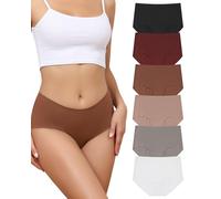 SECRET AROMA Intimo Senza Cuciture a Vita Media da Donna No Show Slip a Copertura Totale Elastico Mutandine Invisibili Cheeky Confezione da 6 S-2XL