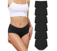 SECRET AROMA Intimo Senza Cuciture a Vita Media da Donna No Show Slip a Copertura Totale Elastico Mutandine Invisibili Cheeky Confezione da 6 S-2XL