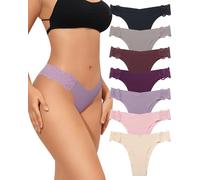 SECRET AROMA Intimo Senza Cuciture per Donna No Show Bikini sfacciato Intimo in Pizzo a Taglio Alto Mutandine Invisibili Confezione da 7 S-XL