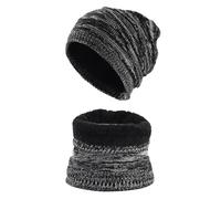 SECRET AROMA Set invernale con berretto, sciarpa e cappello per uomo e donna, set regalo con berretto, guanti e scaldacollo con fodera in caldo pile lavorato a maglia