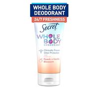Secret Crema deodorante corpo integrale per donne, aroma di pesca e fiore di vaniglia, deodorante senza alluminio, 72 ore. Protezione contro l'odore, 3,0 oz